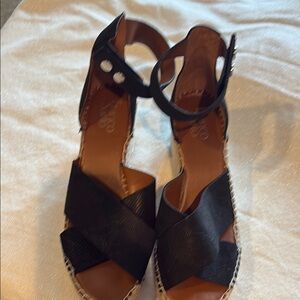 Franco Sarto Black Espadrille Shoes with Wide Straps